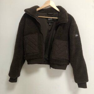 ALO Yoga Sherpa Edge Bomber Espresso